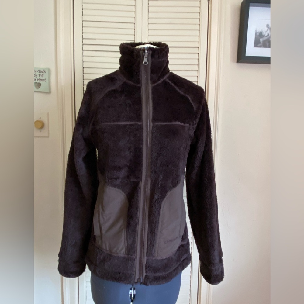 Patagonia Synchilla Reversible Windzone Jacket Soft Sherpa Fleece XS Sable Brown